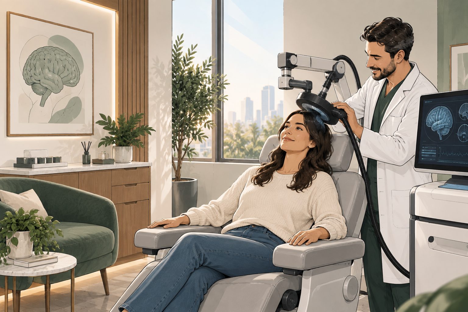 TMS treatment in session